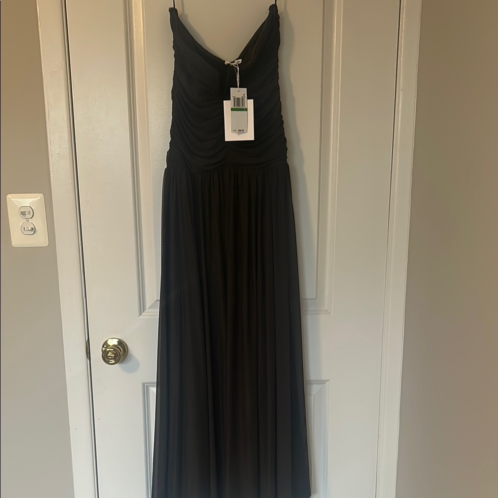 Black Ruched Bodice Maxi Dress - Brand: